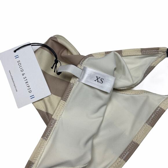Solid & Striped The Morgan Bikini Bottom Nude Tan Strip Size XS - Picture 5 of 7